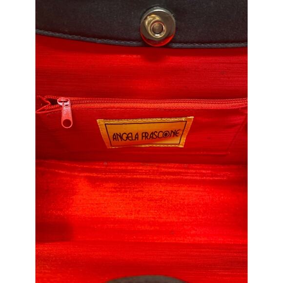 Angela Frascone Asian Influence Fan Design Resin Handbag Art to Wear Vtg 90s - Picture 5 of 5